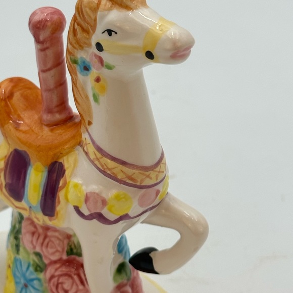 Vintage 1993 Handcrafted Merry-Go-Round Carousel Horse Porcelain Ceramic Pastel - Picture 12 of 16